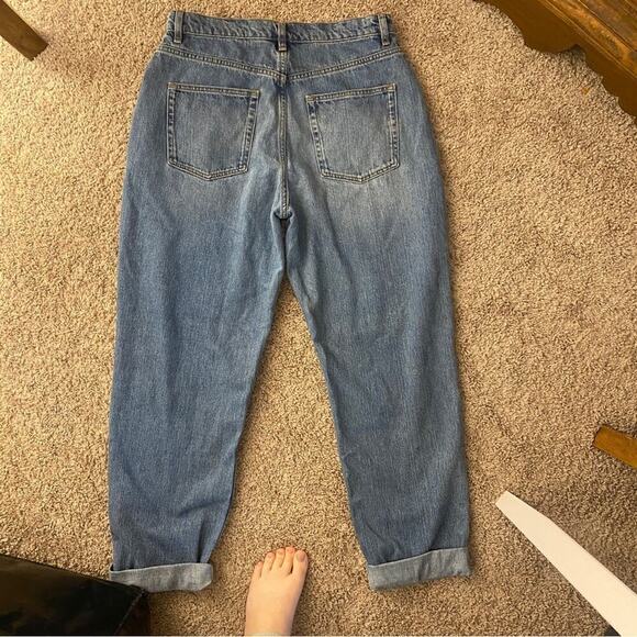 Asos Jeans denim Straight leg Rip Knee tapered straight boyfriend Denim SZ 30x32 - Picture 6 of 6